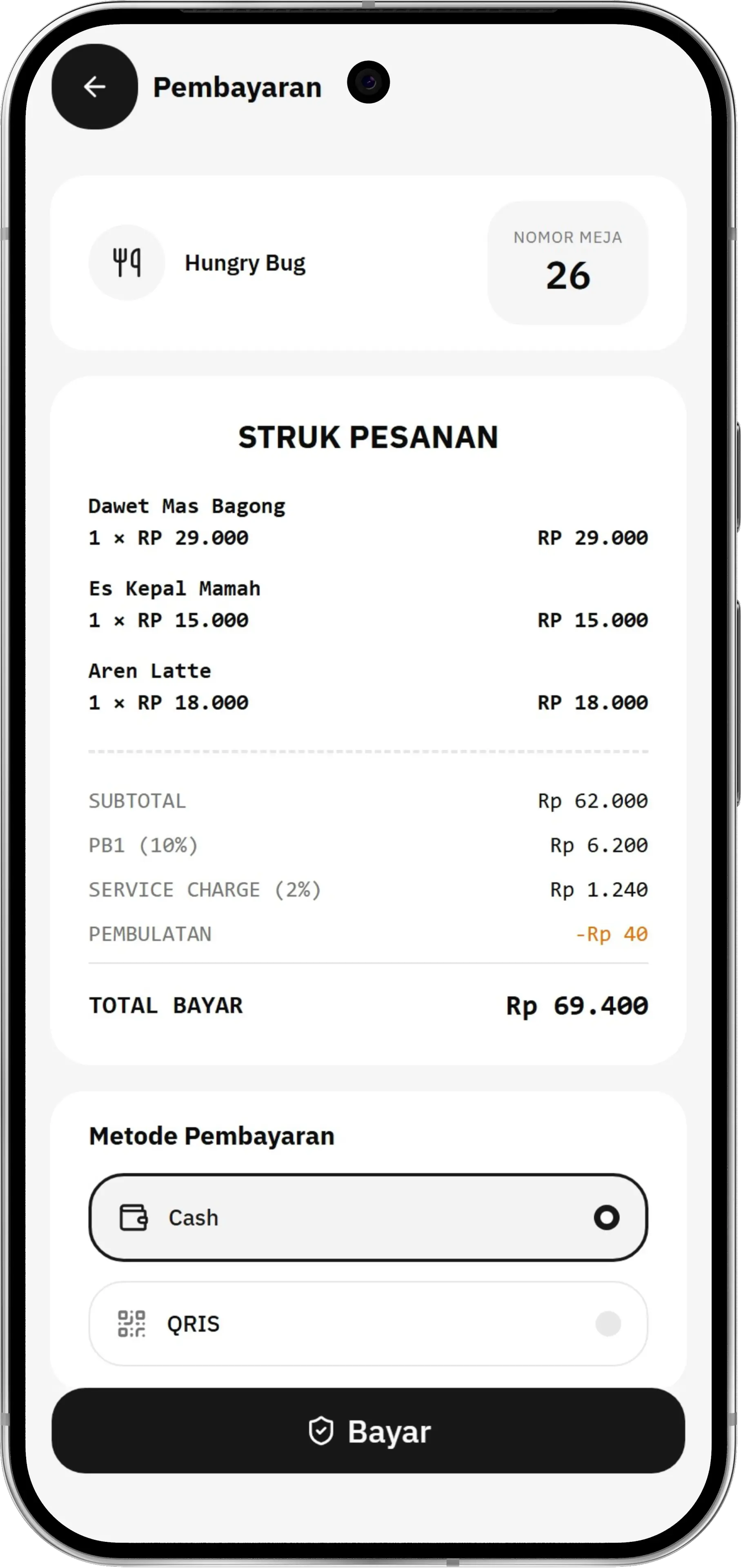Payment mockup